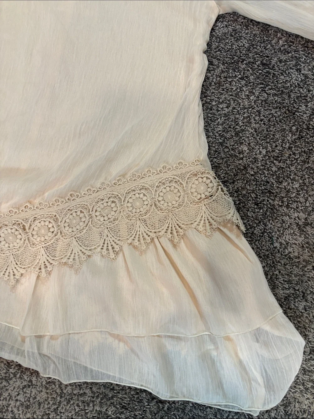 Simply Couture Cream Lace-Hem Midi Dress